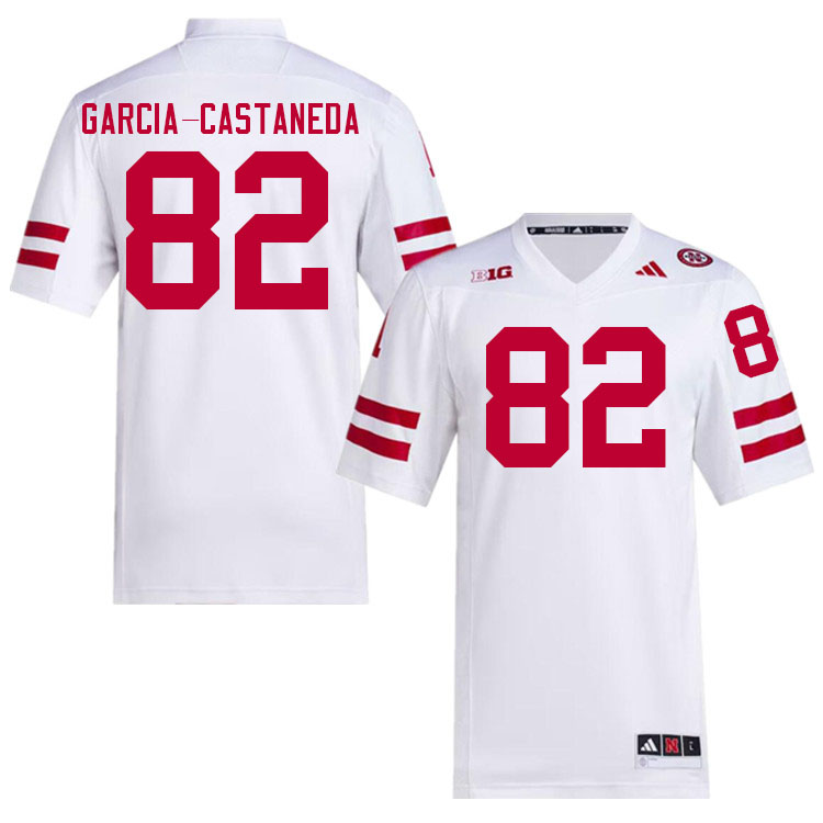 Men #82 Isaiah Garcia-Castaneda Nebraska Cornhuskers College Football Jerseys Stitched Sale-White